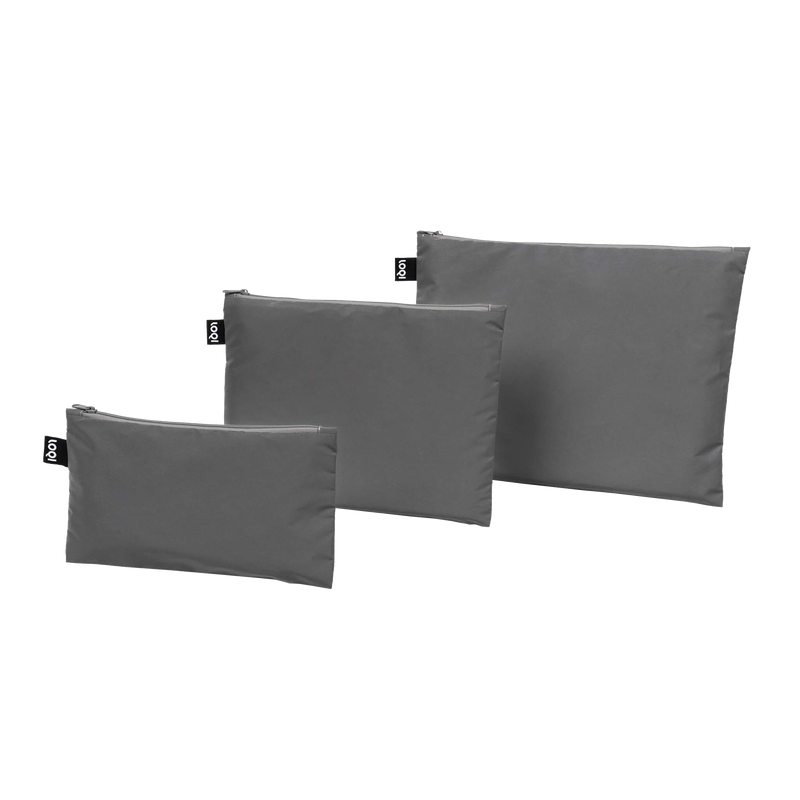 Pochette LOT 3 ZIP POCKETS REFLECTIVE SILVER coloris réfléchissant