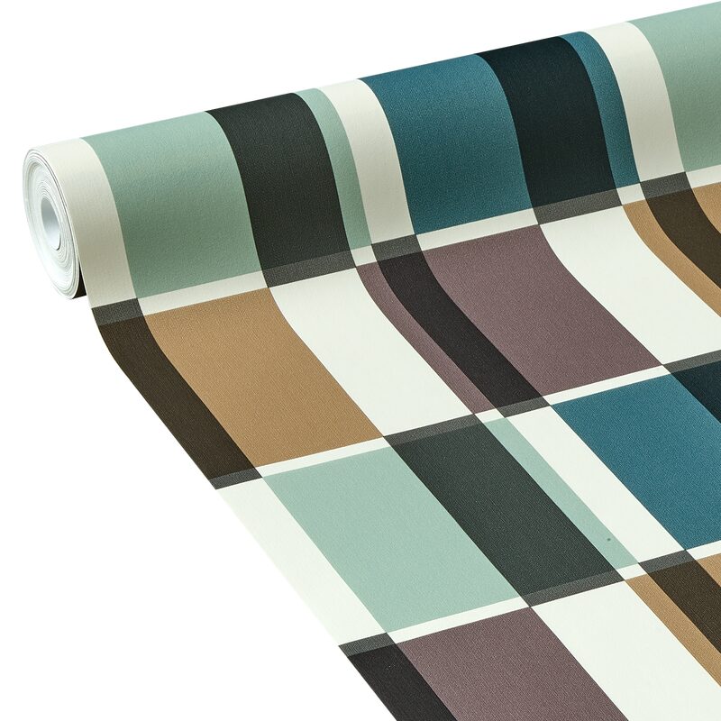 Papier peint intissé LAWRENCE coloris bleu stone
