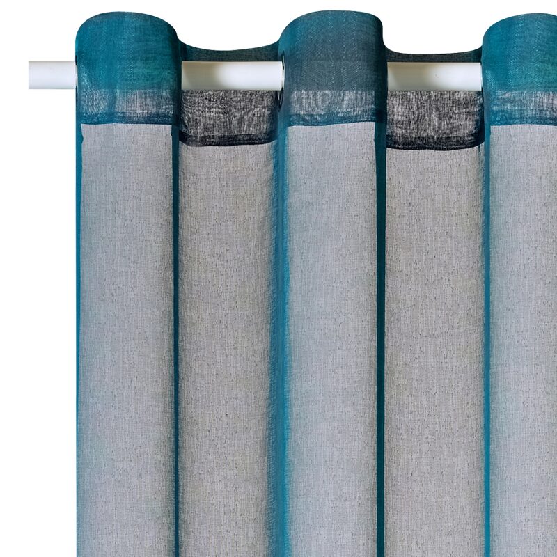 Voilage COLORS coloris bleu canard 140 x 260 cm