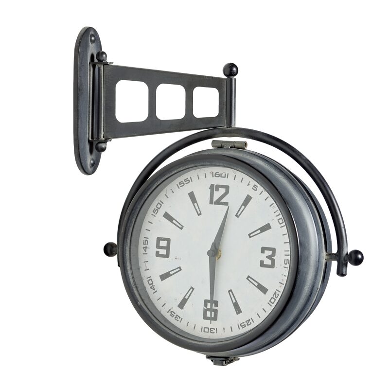 Horloge en métal MADISSON coloris noir