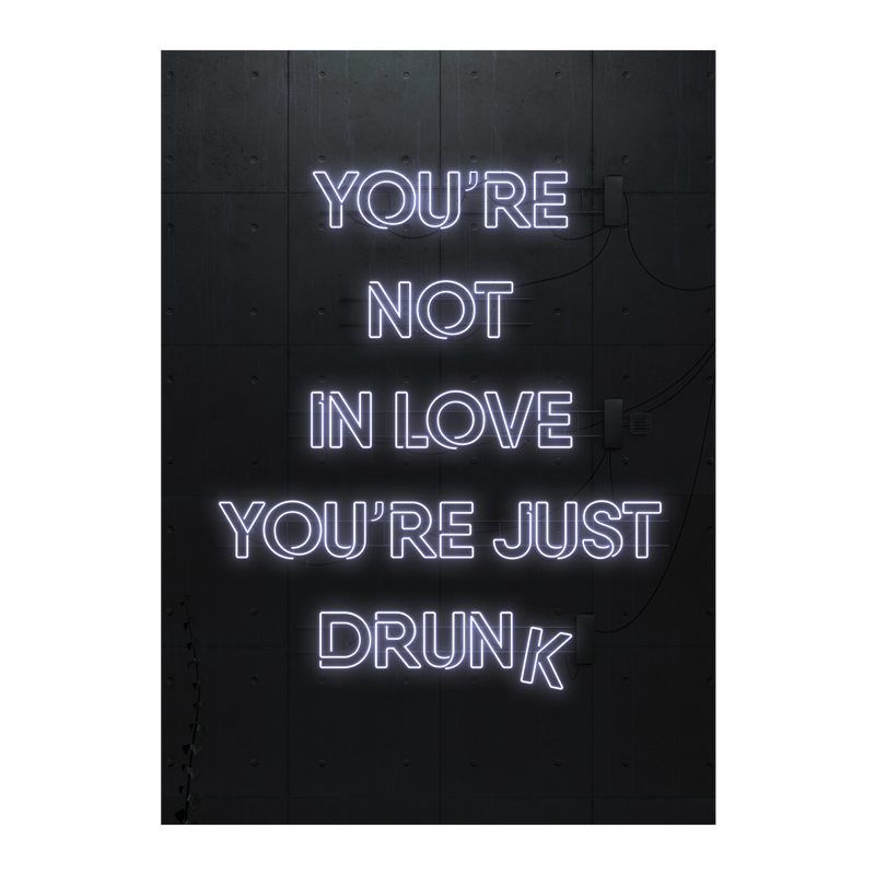 Tableau en verre YOU'RE NOT IN LOVE coloris noir