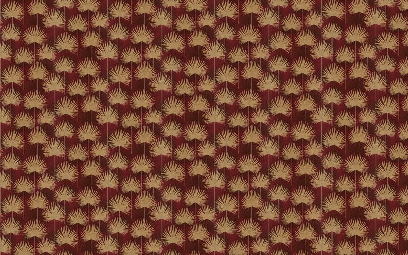 Papier peint intissé PALMERA coloris lie de vin
