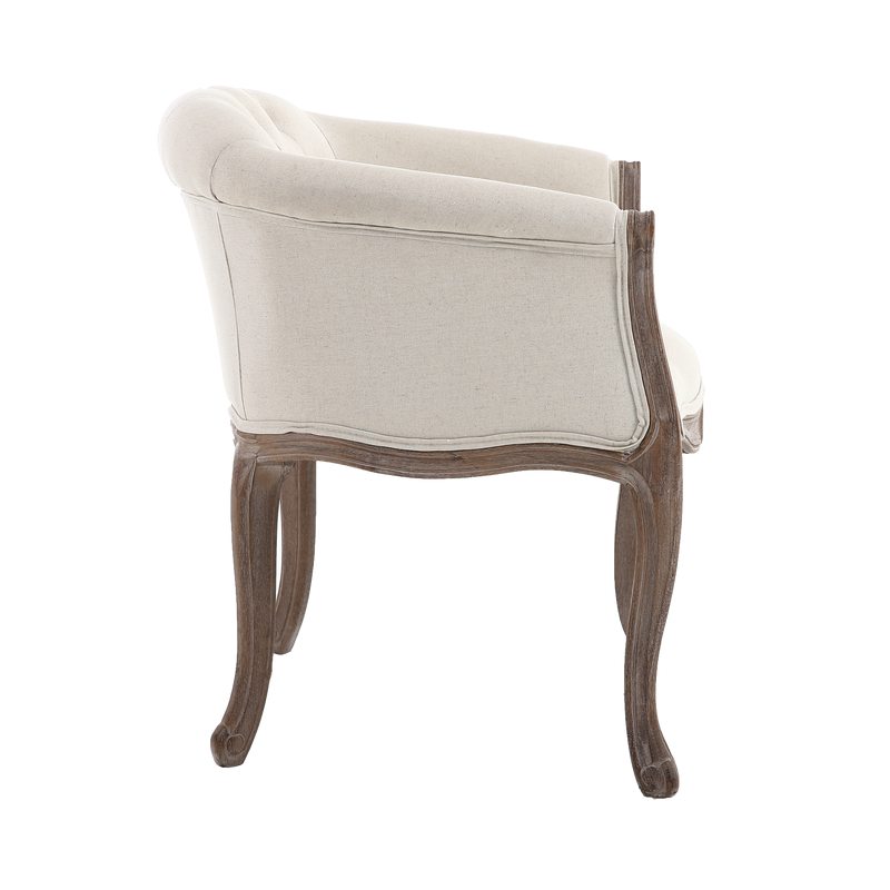 Fauteuil crapaud ALPHONSE coloris blanc cassé