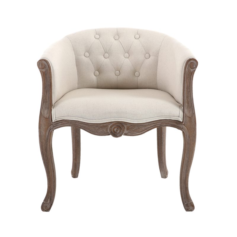 Fauteuil crapaud ALPHONSE coloris blanc cassé