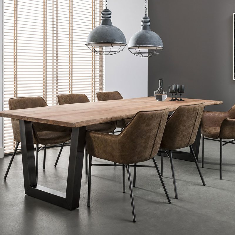 Table de salle à manger JORAN coloris bois 200 x 100 cm