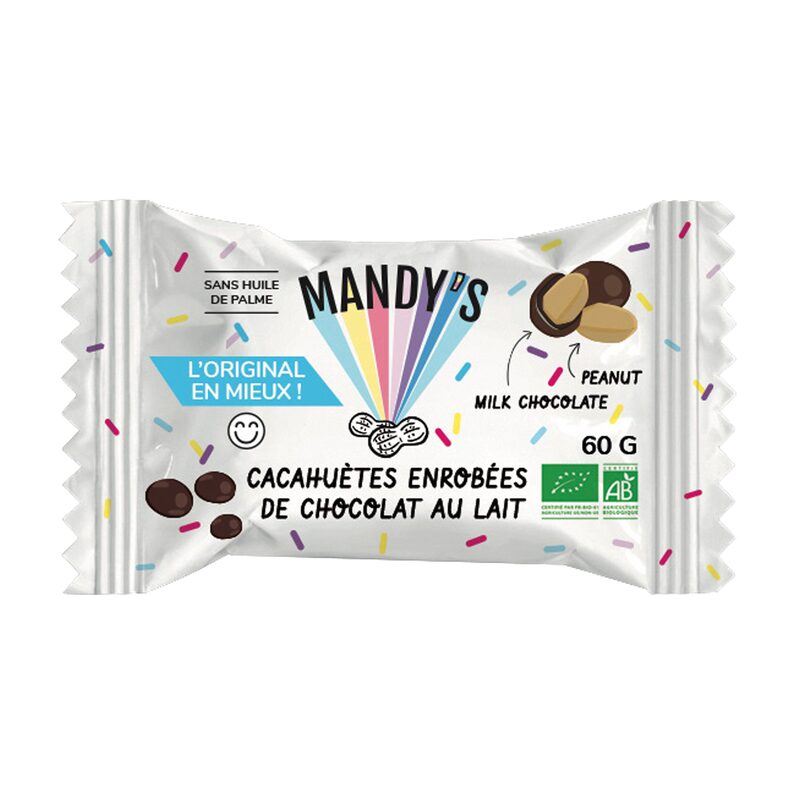 Confiserie MANDY'S - CACAHUÈTES ENROBÉES DE CHOCOLAT BIO