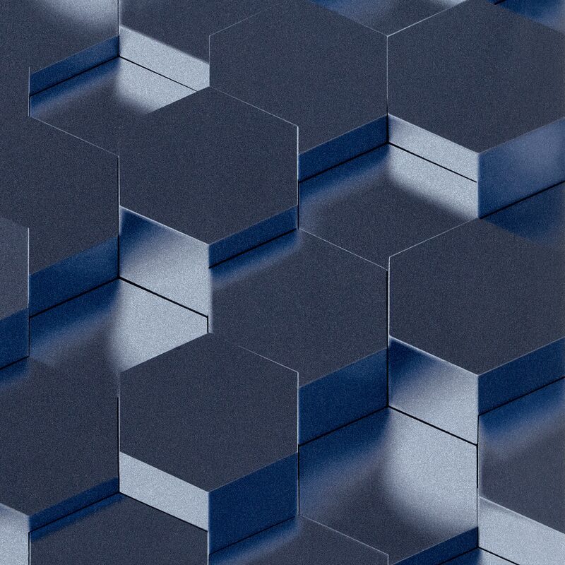 Papier peint intissé TRILOGY coloris bleu métallisé