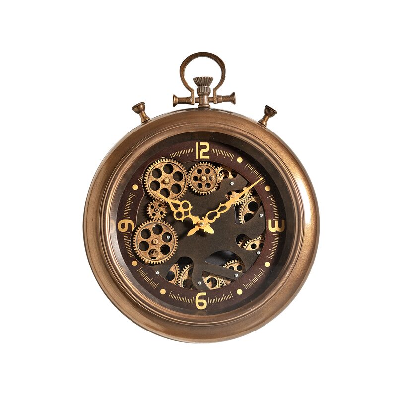 Horloge à rouage CLYDE coloris bronze et or
