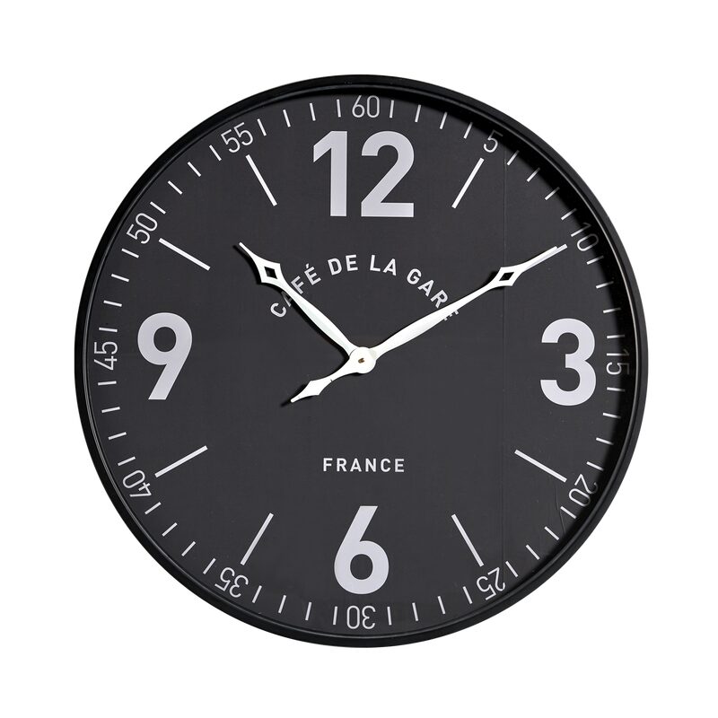 Horloge CAFE DE LA GARE coloris noir