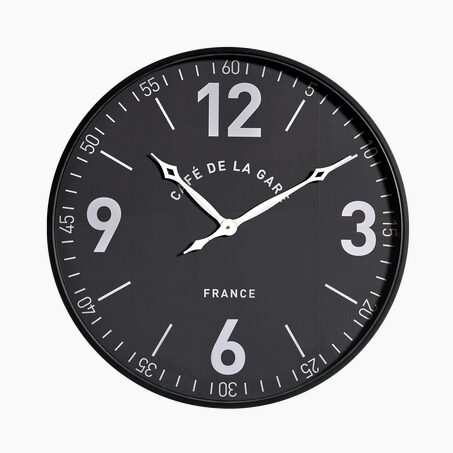 4MURS Horloge CAFE DE LA GARE coloris noir