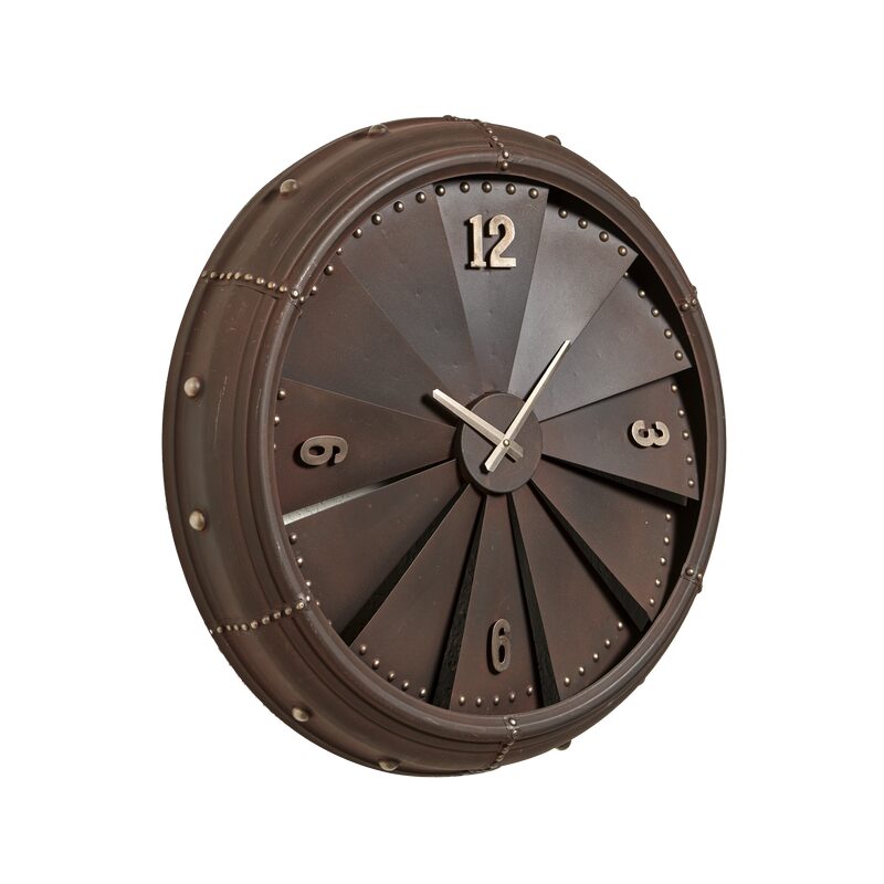Horloge en métal VENTILO coloris brun métallisé