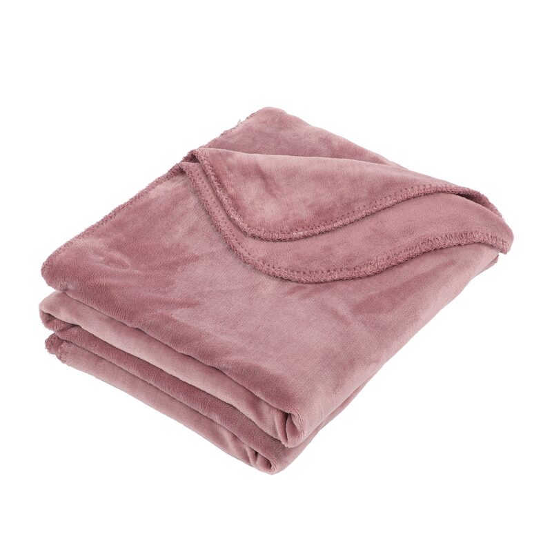 Plaid polaire ETIA coloris vieux rose