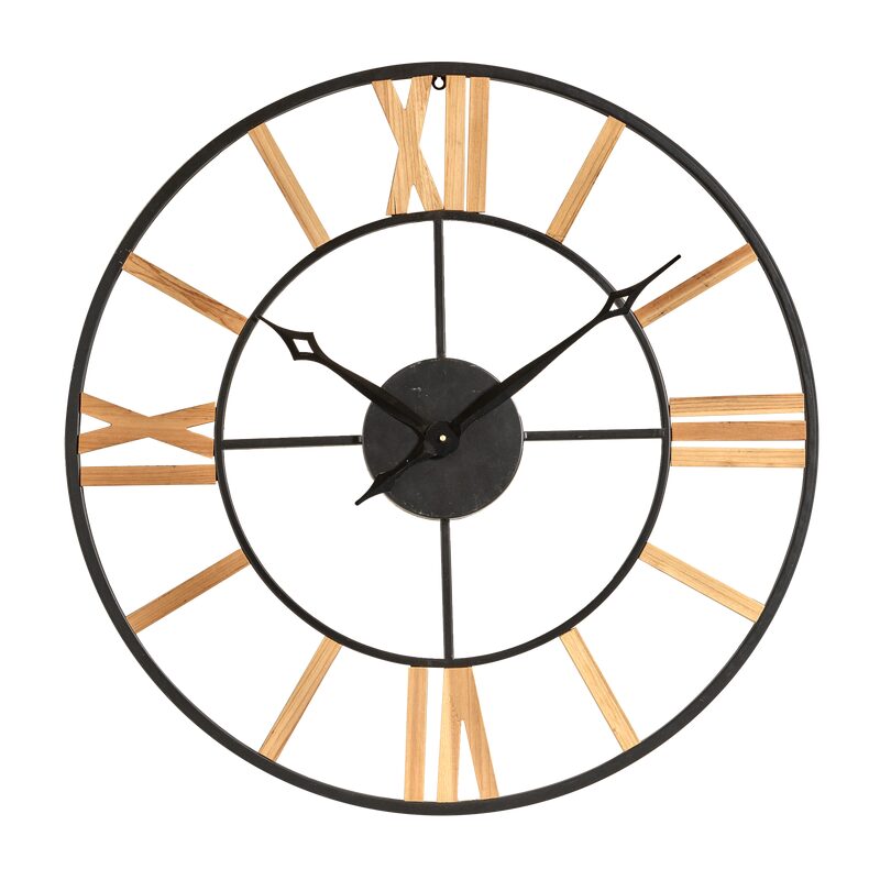 Horloge en bois CHARLY coloris pin