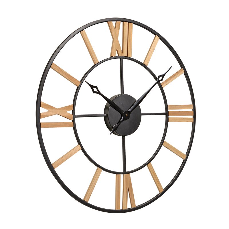 Horloge en bois CHARLY coloris pin