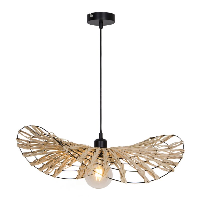 Suspension FLORA coloris noir et rotin 0.0 x 50 cm