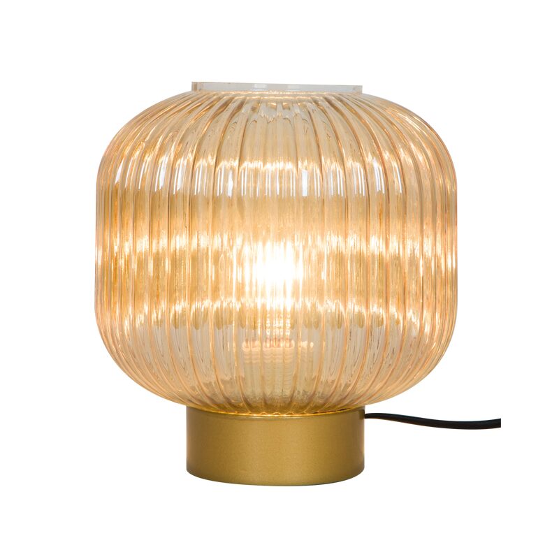 Lampe à poser LOUISA coloris transparent et doré 21 x 20 cm