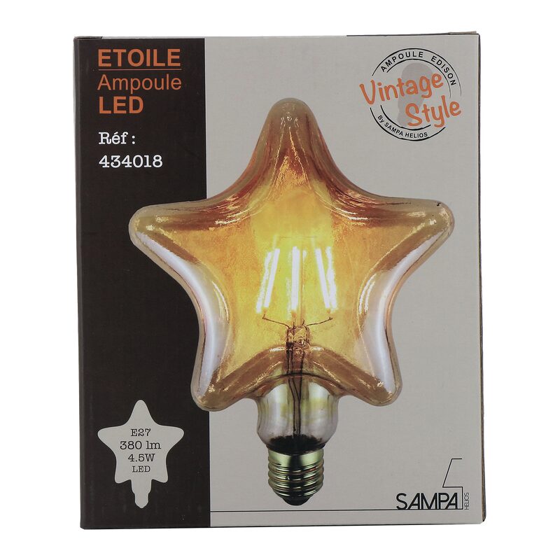 Ampoule LED ETOILE E27 11,5 cm coloris jaune 11,5 x 6,5 cm