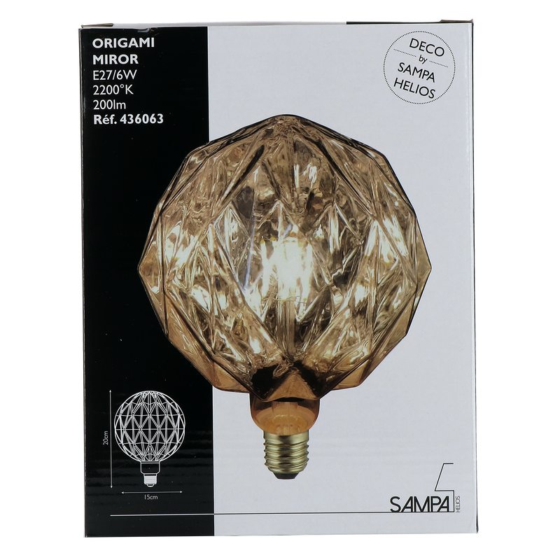 Ampoule LED ORIGAMI GOLD E27 25W coloris or  20 x 15 cm
