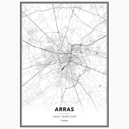 4MURS Image encadrée MAP ARRAS 50 x 70 cm