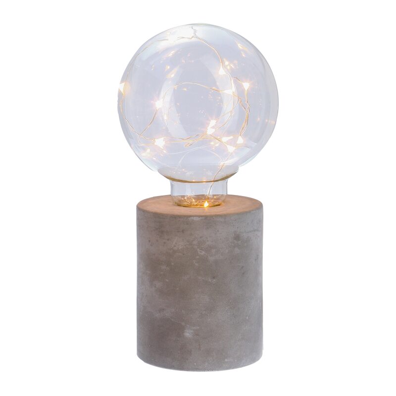 Objet lumineux LENNI coloris gris 9,5 x 18 cm