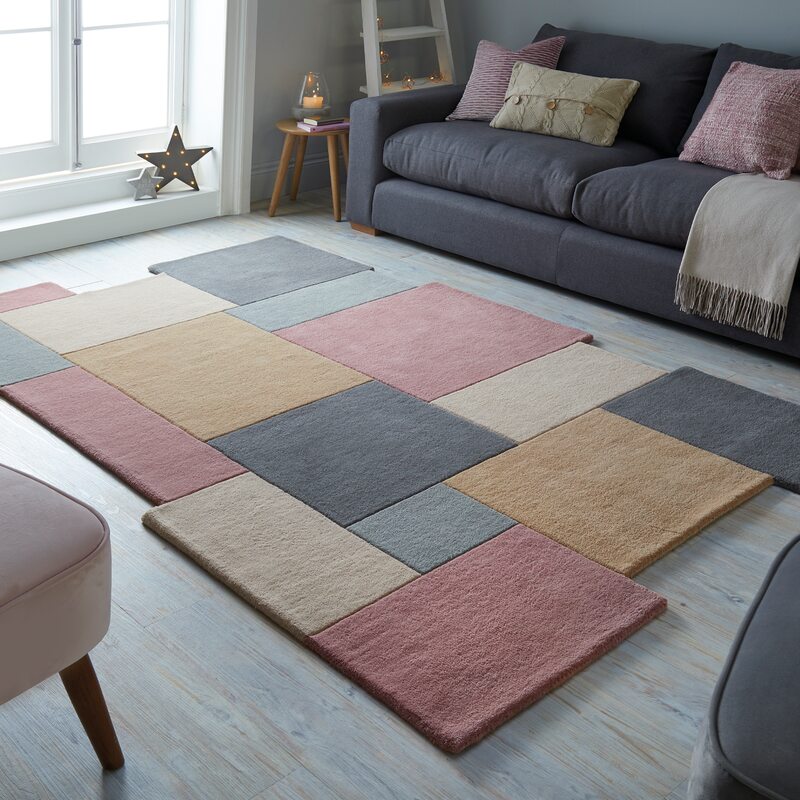 Tapis AIDEN coloris multicolore pastel 120 x 180 cm