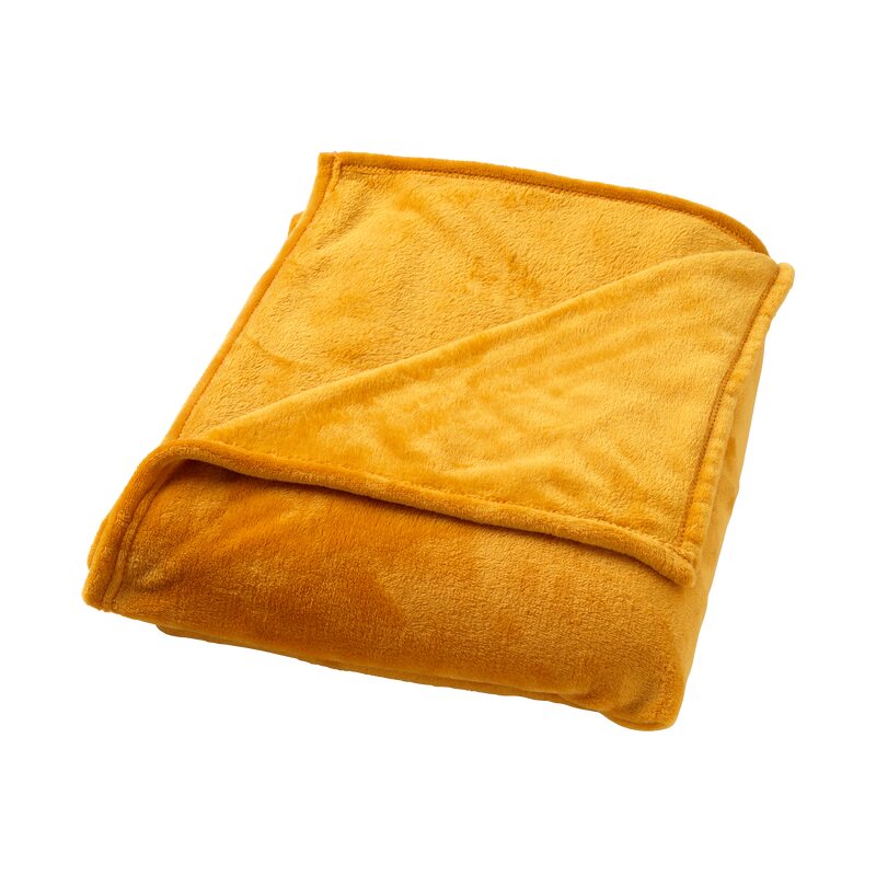 Plaid polaire TILLIE coloris jaune curry