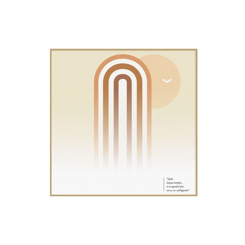 Tableau ARC EN CIEL coloris orange et blanc