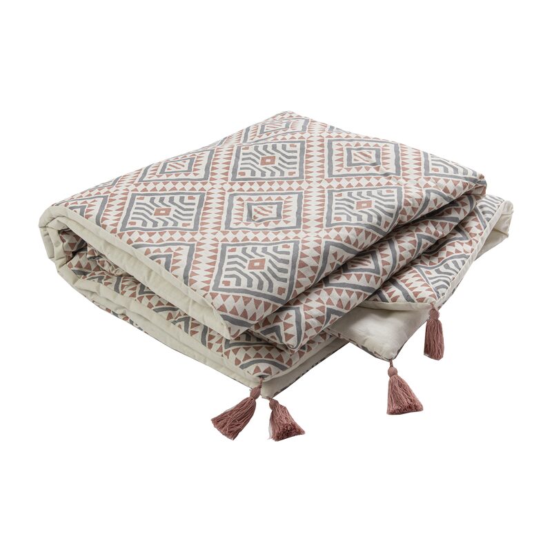 Couvre lit YUIA coloris beige 90 x 190 cm