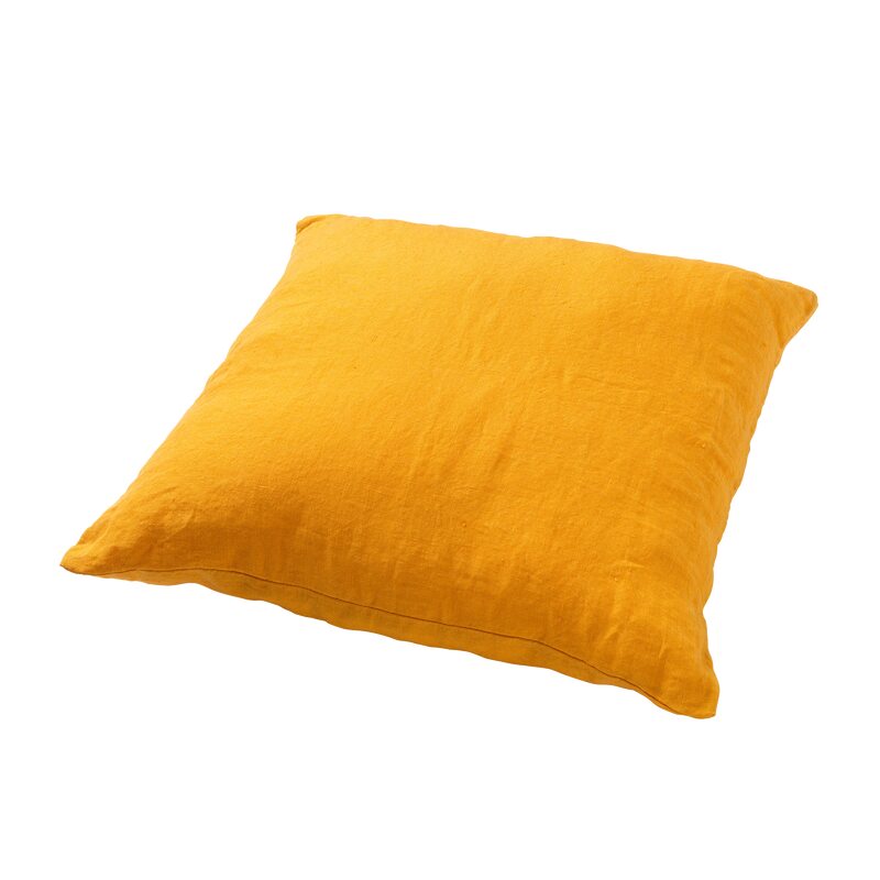 Coussin LINHA coloris jaune safran 45 x 45 cm