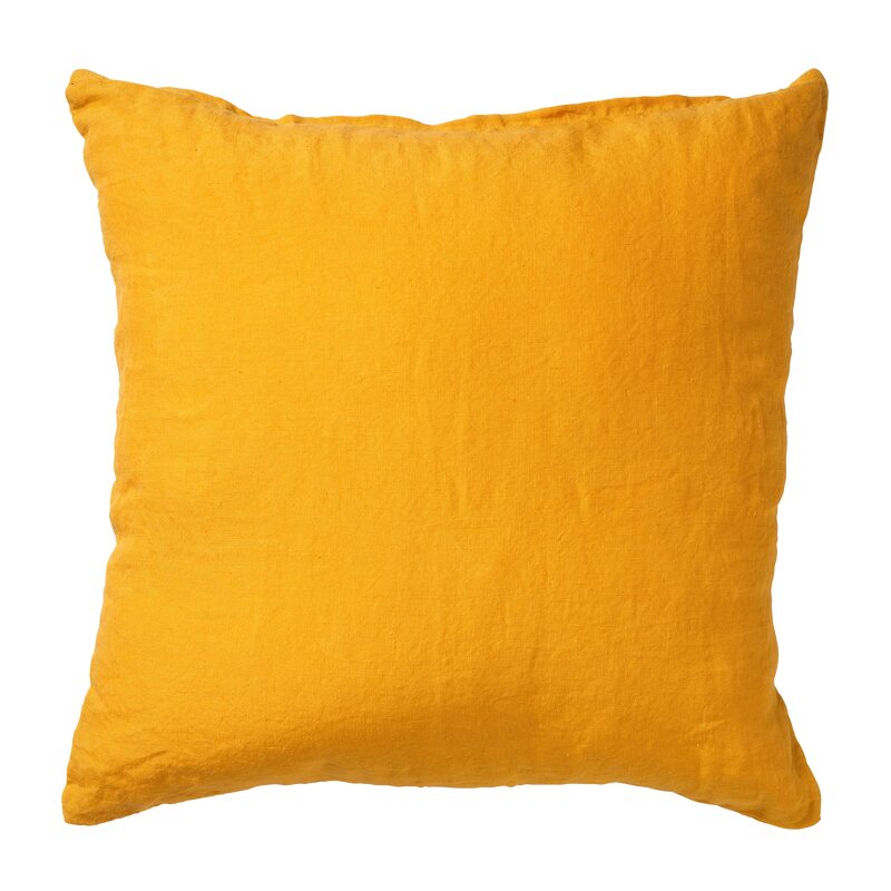 Coussin LINHA coloris jaune safran 45 x 45 cm