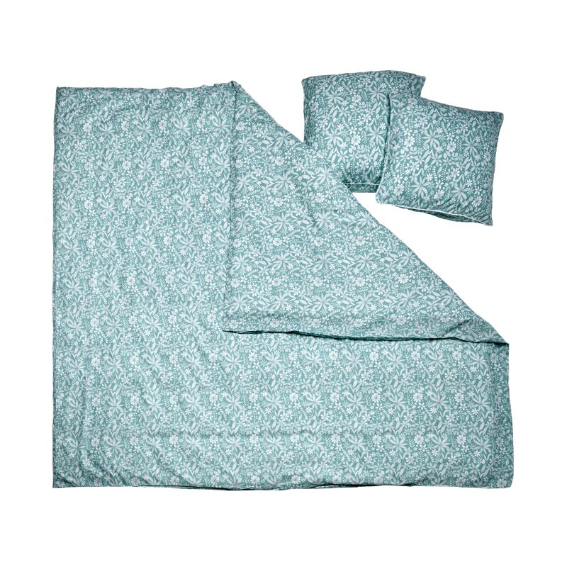 Parure de lit en Lyocell LIBERTY coloris vert amande 260 x 240 cm