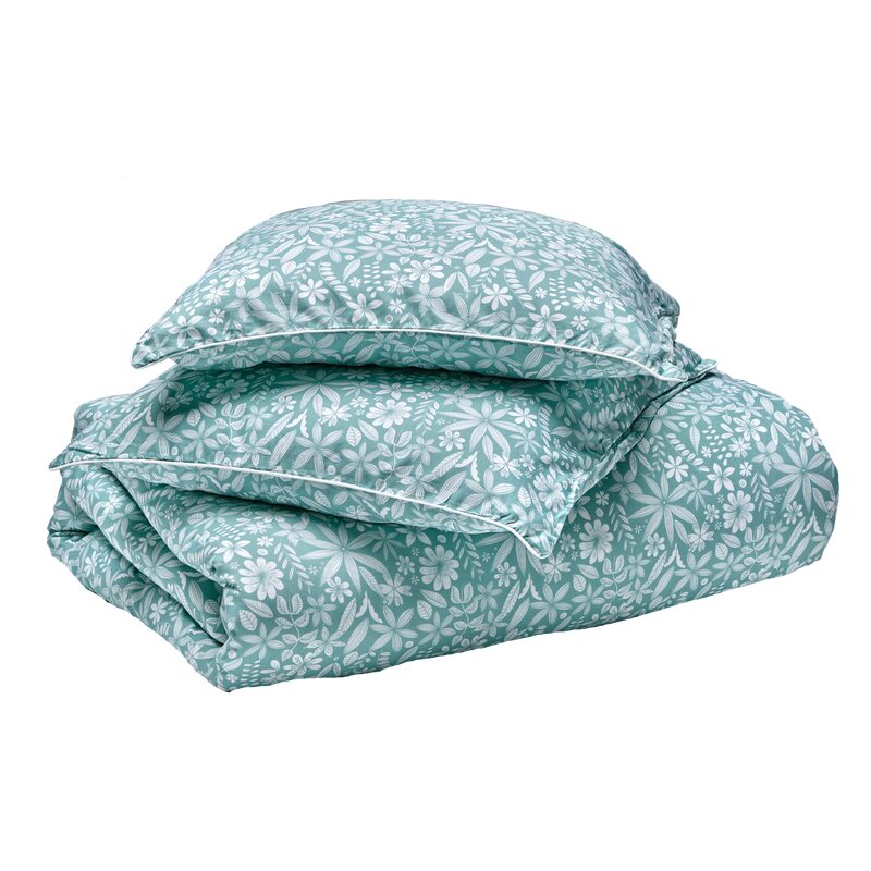 Parure de lit en Lyocell LIBERTY coloris vert amande 260 x 240 cm