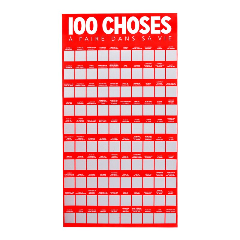 Poster 100 CHOSES A FAIRE DANS SA VIE