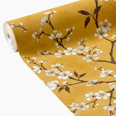 Papier peint intissé FLORENTINE BLOSSOM coloris safran