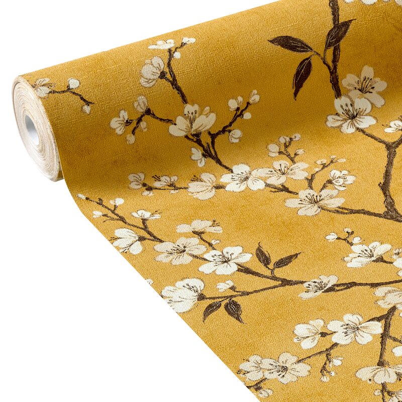 Papier peint intissé FLORENTINE BLOSSOM coloris safran