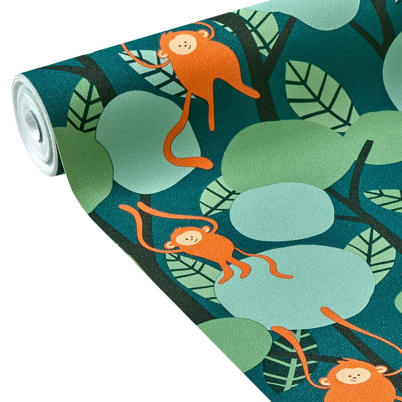 Papier peint intissé JUMPING MONKEYS coloris multicolore