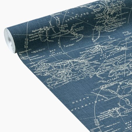 Papier peint intissé MAGELLAN coloris bleu nuit