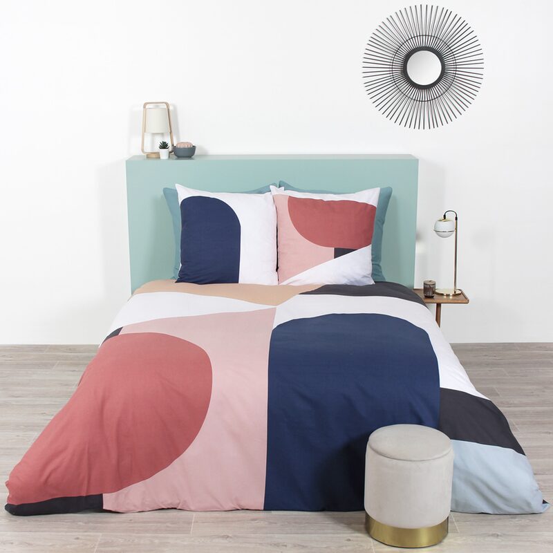 Parure de lit en coton bio ABSTRACT coloris multicolore 240 x 220 cm