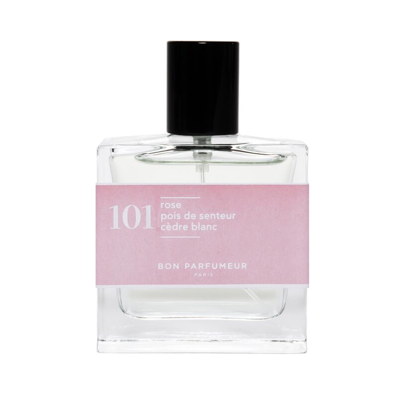 Parfum 101 rose, pois de senteur, cèdre blanc