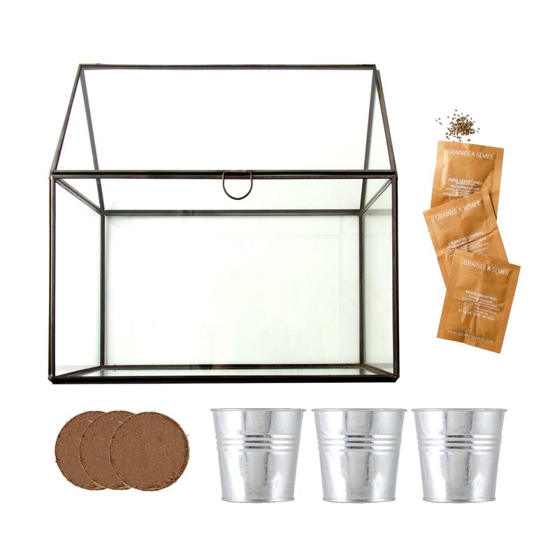 Coffret de jardinage MINI SERRE POUR AROMATES BIO