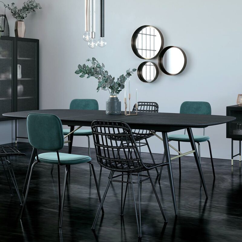 Table extensible VERONA coloris noir 180 x 105 cm