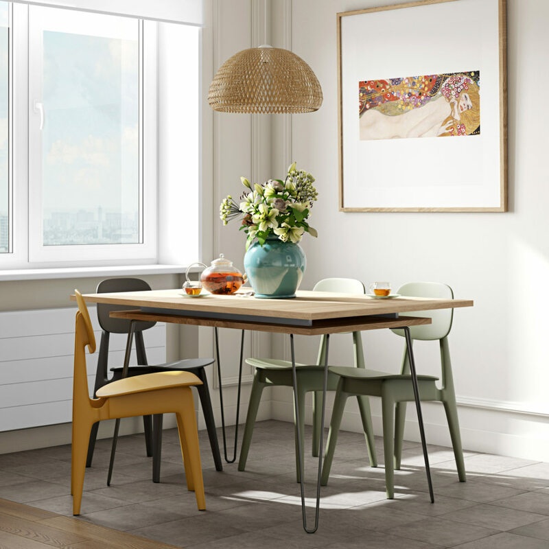 Table de salle à manger BRUNA coloris bois naturel 134 x 89,5 cm