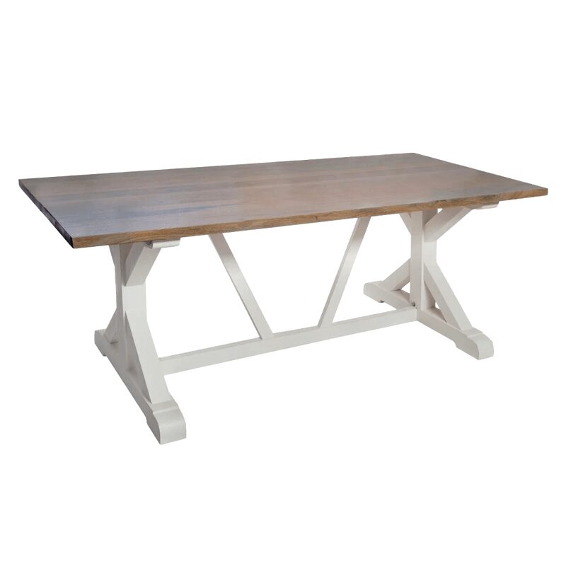 Table de salle à manger JOSEFA coloris Brun bois 200 x 99,5 cm
