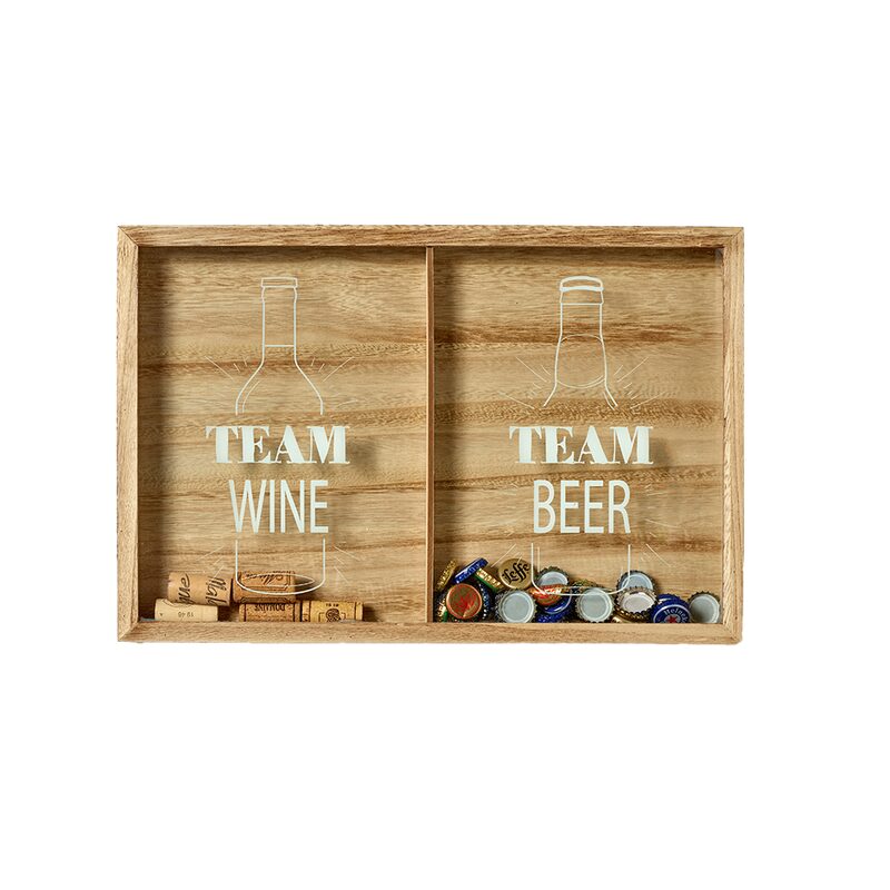 Déco murale TEAM BEER OR WINE coloris bouleau