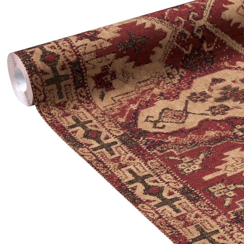 Papier peint intissé MARRAKECH X METROPOLITAN STORIES coloris rouge bordeaux