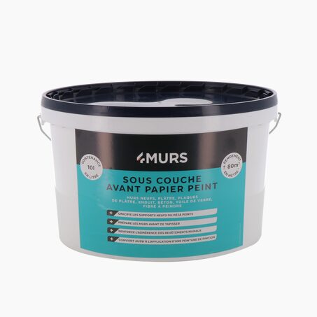 4MURS Peinture SOUS COUCHE AVANT PAPIER PEINT blanc Mat 10 L