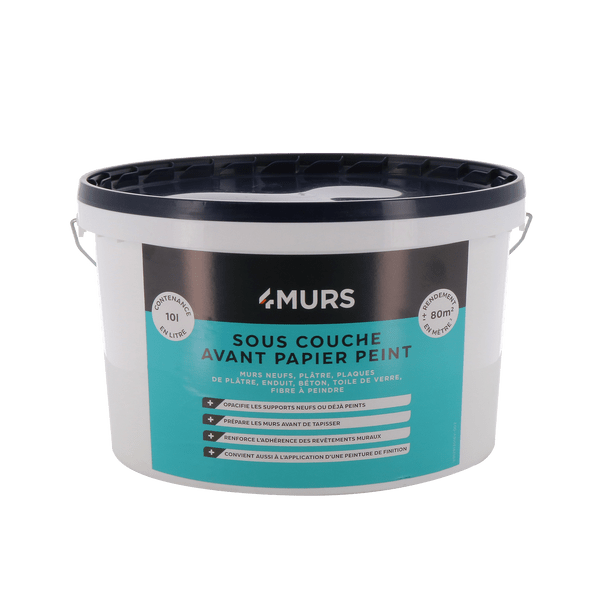 Peinture SOUS COUCHE AVANT PAPIER PEINT Acrylique blanc Mat 10 L