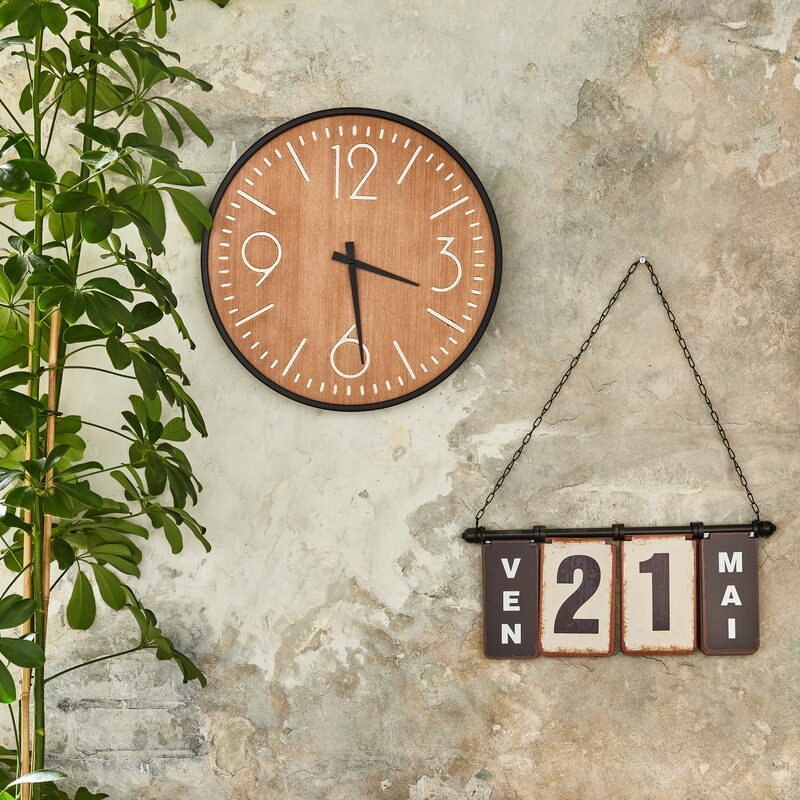 Horloge en bois ROMY coloris brun