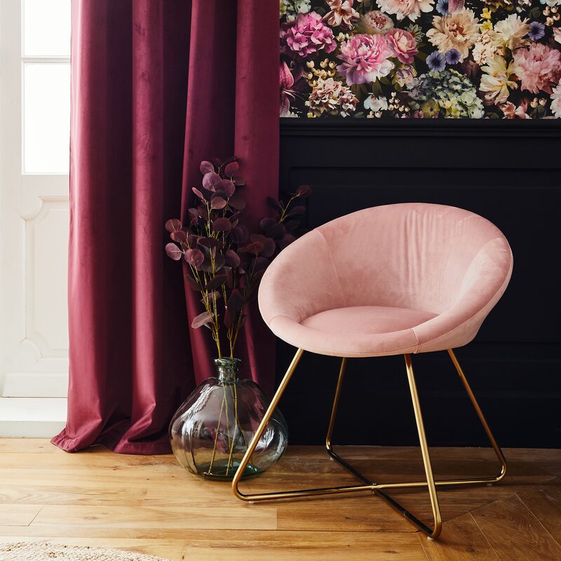 Fauteuil DAMICO coloris rose poudré