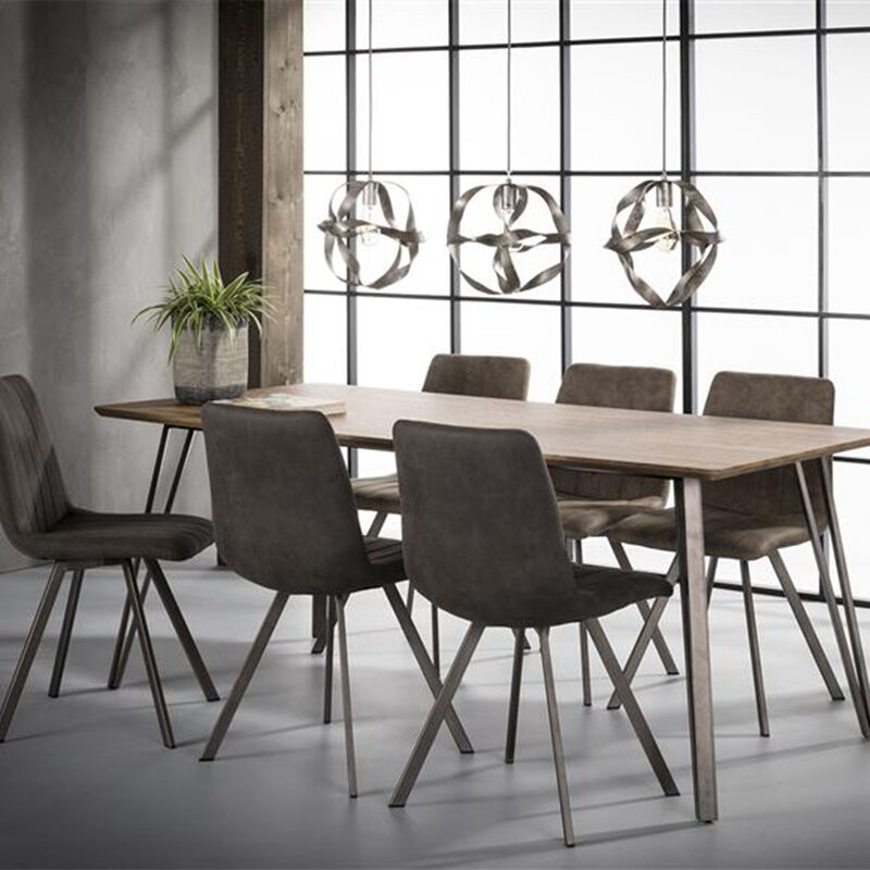 Table de salle à manger FERRO coloris brun 160 x 90 cm